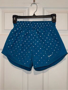Nike Teal Blue Polka Dot Athletic Shorts. Size XS